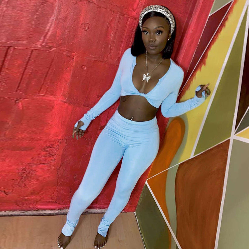 Queen Curves 2 Two Piece Set Women Pink Outfit Long Sleeve Crop Top Leggings Women Joggers Matching Sets Ladies Tracksuit