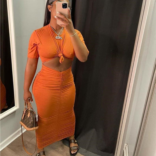 Womenβs Short Sleeve Pleated Dress Set β Chic Matching Outfit