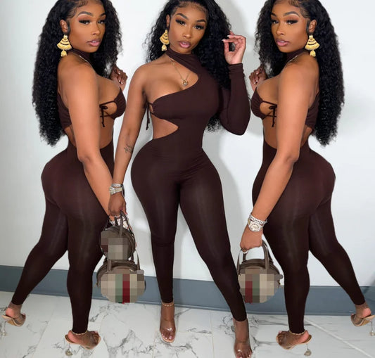 Itβs My Birthday Body Flash One-Shoulder Playsuit β Bodycon Bandage Jumpsuit with Long Pant ππ