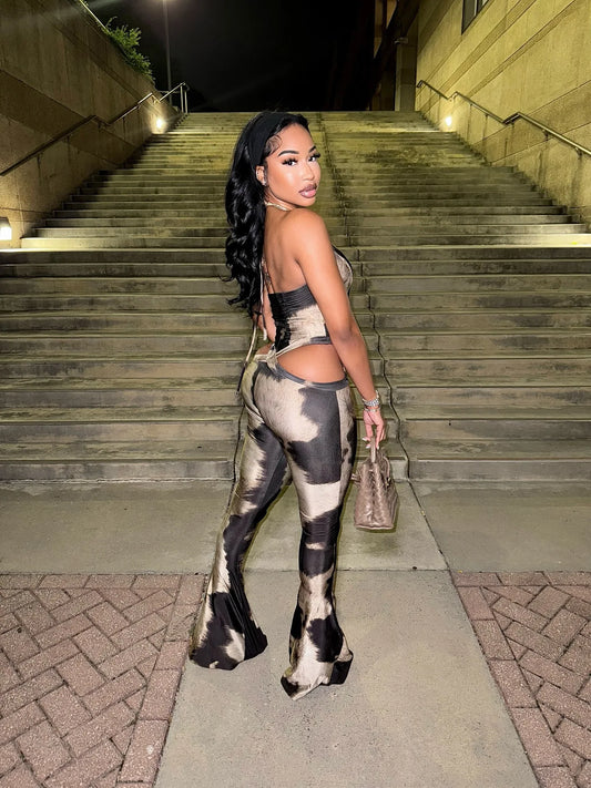 Sister is A Star Sexy V-Neck Halter Jumpsuit for Women β Sleeveless Hollow Street Style Long One-Piece