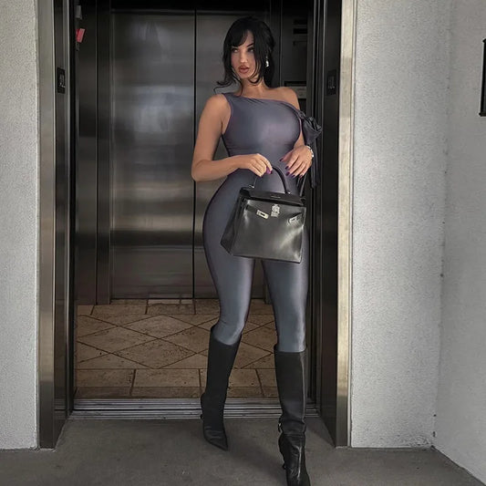 Take Flight Cross-Border Jumpsuit β Sexy Slim-Fit Slanted Shoulder Street Fashion for Women β¨π
