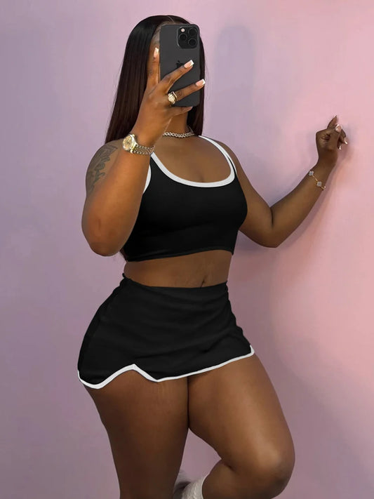 Quick Sexy 2-Piece Matching Set β U-Neck Backless Crop Top & Mini Skirt πβ¨