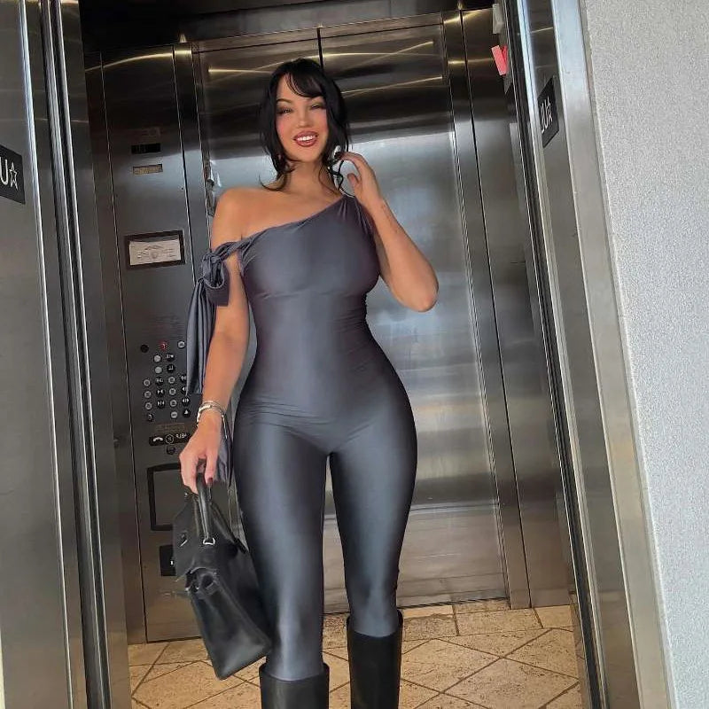 Take Flight Cross-Border Jumpsuit β Sexy Slim-Fit Slanted Shoulder Street Fashion for Women β¨π