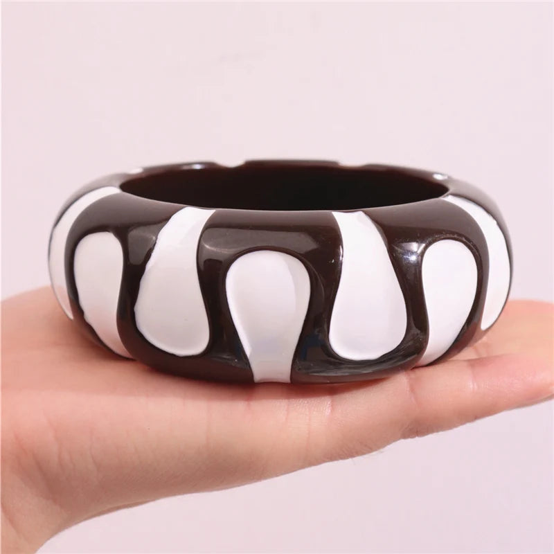 ✨ HUANZHI Fashion Geometric Resin Bracelet