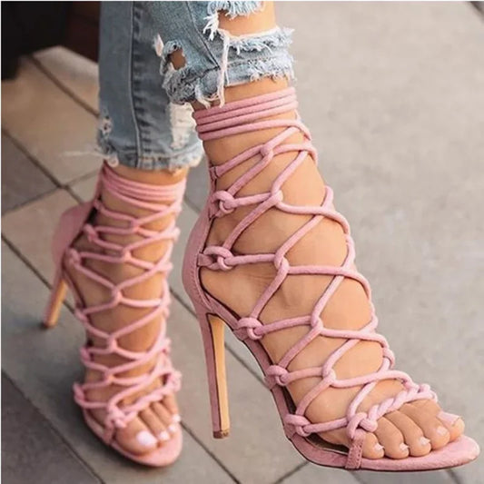 π₯ 2025 Summer Cross-Strap Sexy High Heels for Women π₯ Elegant β’ Open-Toe β’ Slimming Silhouette