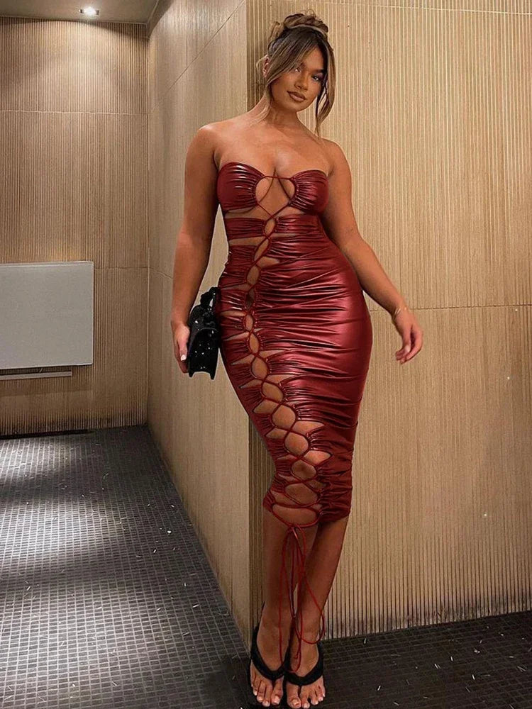 π₯ Waves & Curls β Sexy Shirring Dress for Women π₯