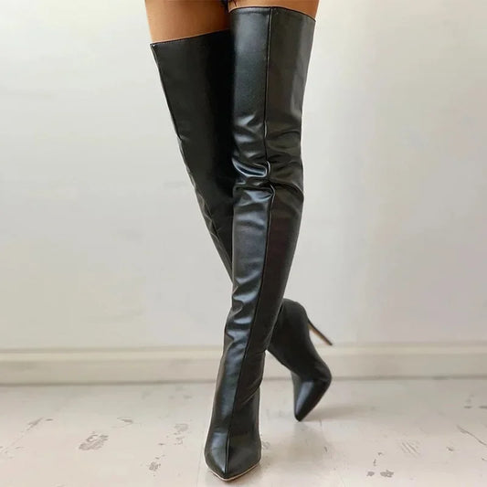 High Heel Over-the-Knee Power Boots 🔥 Back-Zip • Fashion Statement • Bold Personality Boots