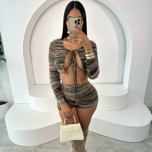 Sexy Cut-Out Co-Ord Set β Long-Sleeve Top & Curve-Hugging Bottom