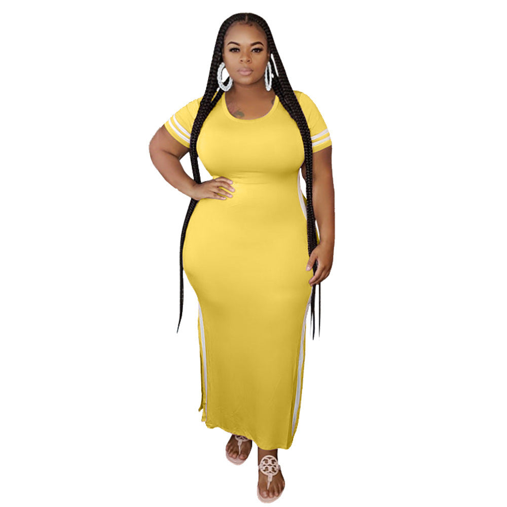 Simple But Sexy Curve Revealing Comfort Tick & Sexy Plus Size Dress