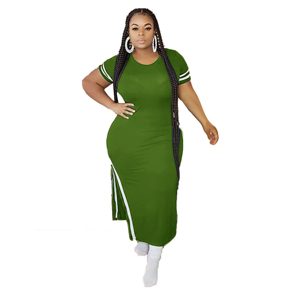 Simple But Sexy Curve Revealing Comfort Tick & Sexy Plus Size Dress