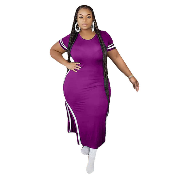 Simple But Sexy Curve Revealing Comfort Tick & Sexy Plus Size Dress