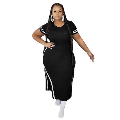 Simple But Sexy Curve Revealing Comfort Tick & Sexy Plus Size Dress