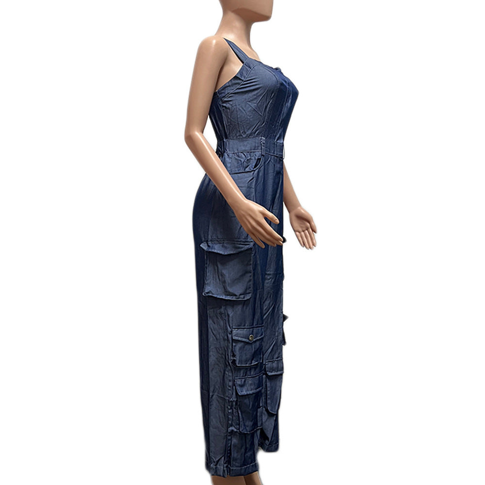 Kosher Sexy Women's Fashion Personality Denim Jumpsuit