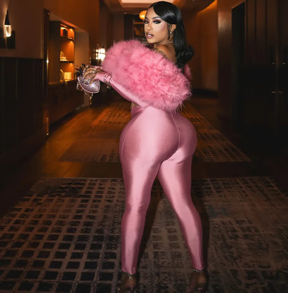 Fur-Style Full Body Suit – Sexy Curve-Hugging Women’s Outfit
