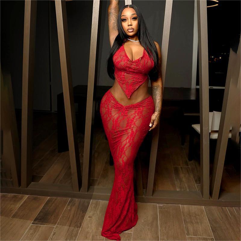 🔥 Heart Snatching Lace-Up Wrapped Chest Pleated Skirt Suit 🔥