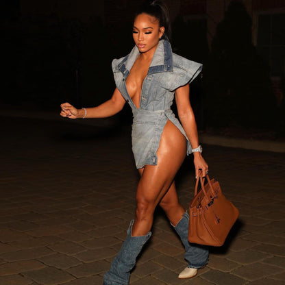 Celebrity Style – 2026 New Women’s Denim Skirt Suit ✨