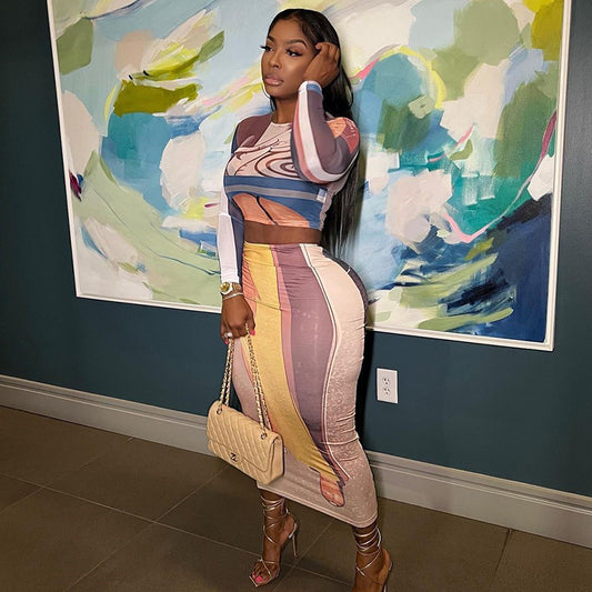 Body Blast Art Dress – Figure-Hugging Clubwear Mini