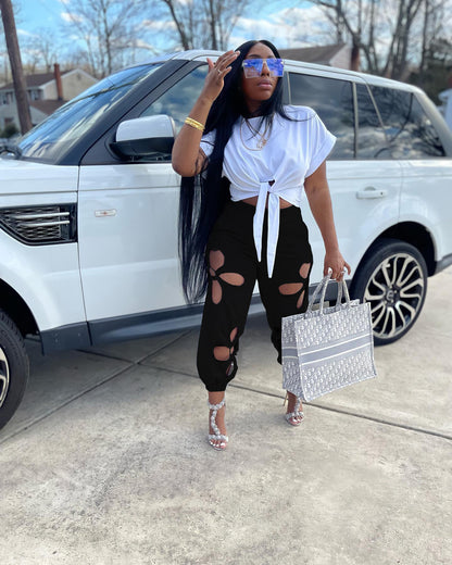 Run Way Ripped Casual Pants