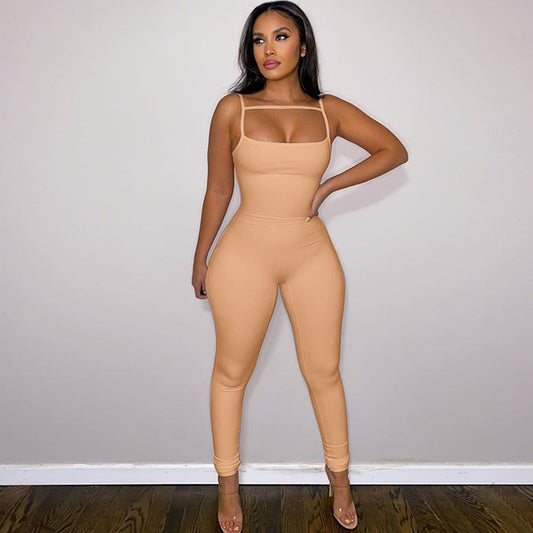 Flex Your NATURAL BODY Fashion Solid Color Suspender Jumpsuit 💋🔥