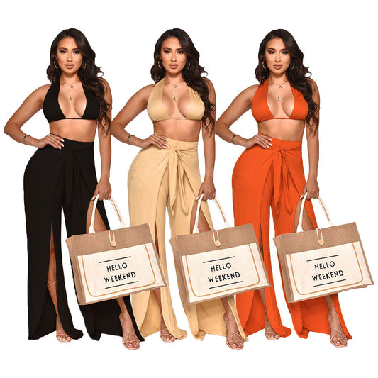 Neck-Hanging Sexy Two-Piece Suit – Women’s Statement Outfit