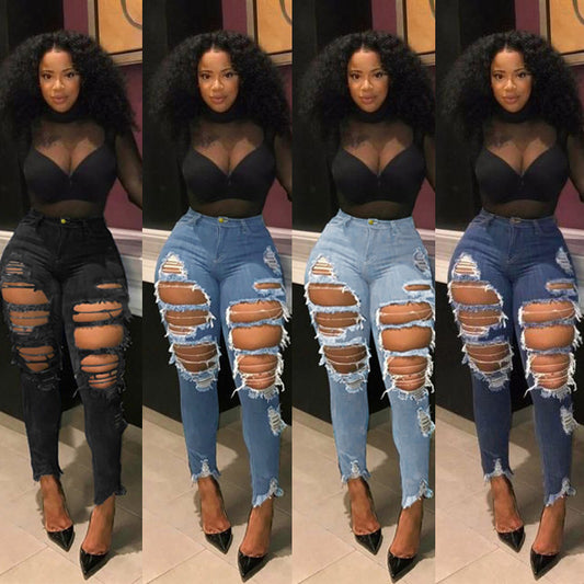 Show Your Figure Women's Beggar Denim Skinny Pants