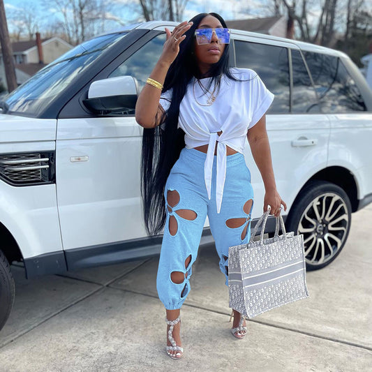 Run Way Ripped Casual Pants