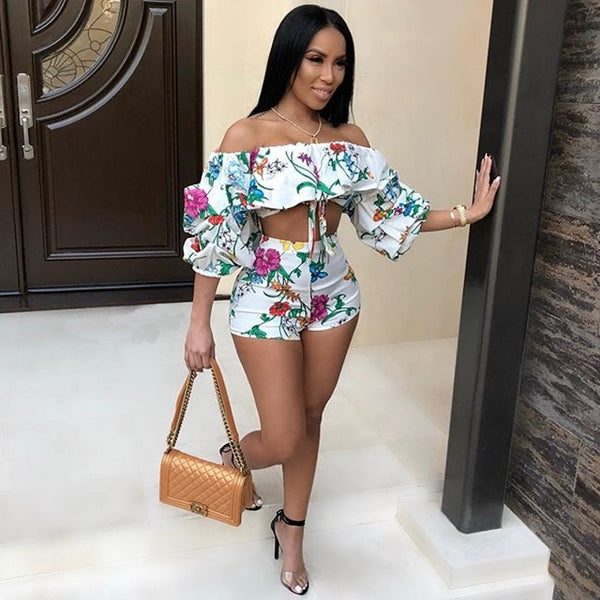 I’m HER Printed Sexy Pile-Sleeve Two-Piece Set