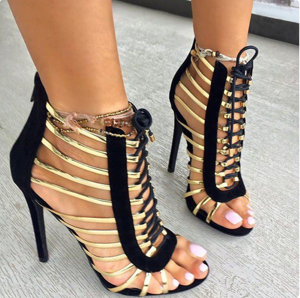 Metallic Designer stiletto sandal heels for the victory lap you deserve