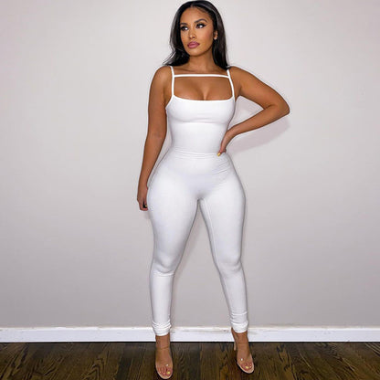Flex Your NATURAL BODY Fashion Solid Color Suspender Jumpsuit 💋🔥