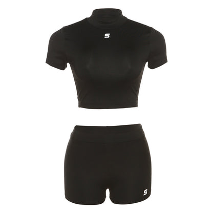 Women’s Casual Sport Suit – Compression Top & Shorts Set