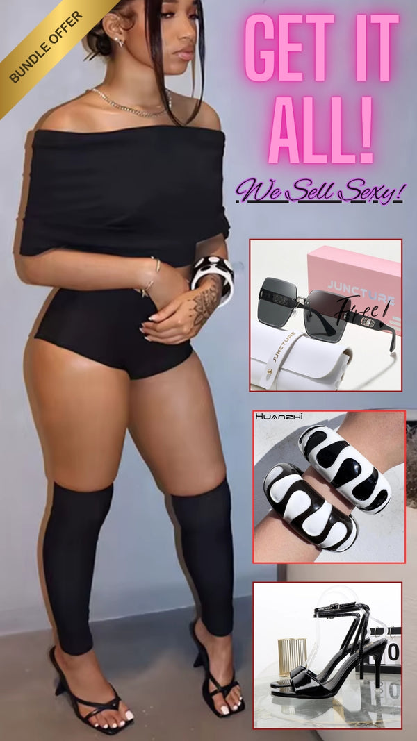 🔥 Natural Body Celebrity Model – Sexy 3-Piece Party Suit Bundle for Confident Women 🔥✨