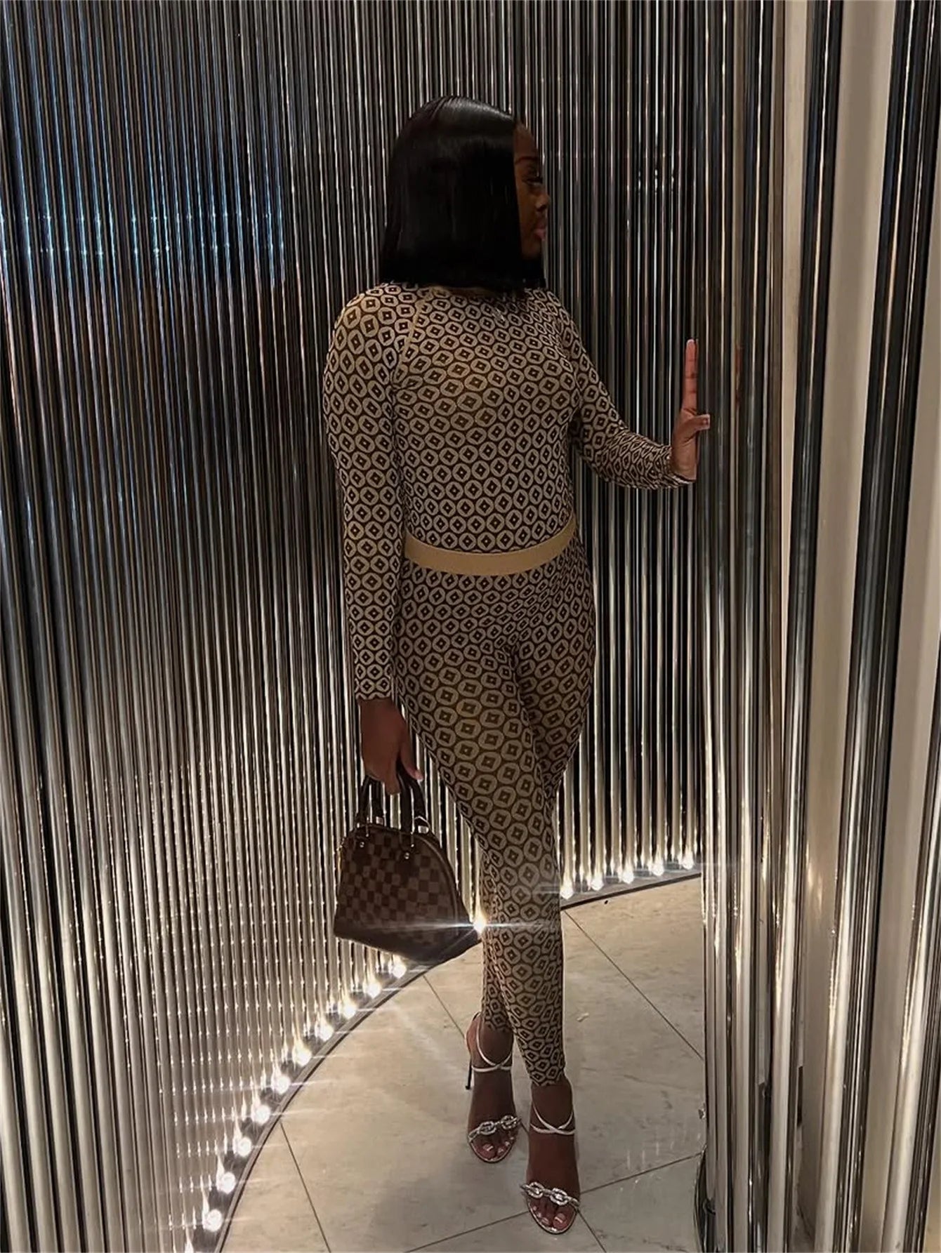 Watch My Walk Slim Women’s Two-Piece Set – Shirt Top & Legging Pants 💃✨