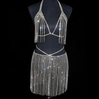 Let Her Shine Diamond Crystal Body Chain – Sparkly Rhinestone Cover-Up Jewelry 💎✨