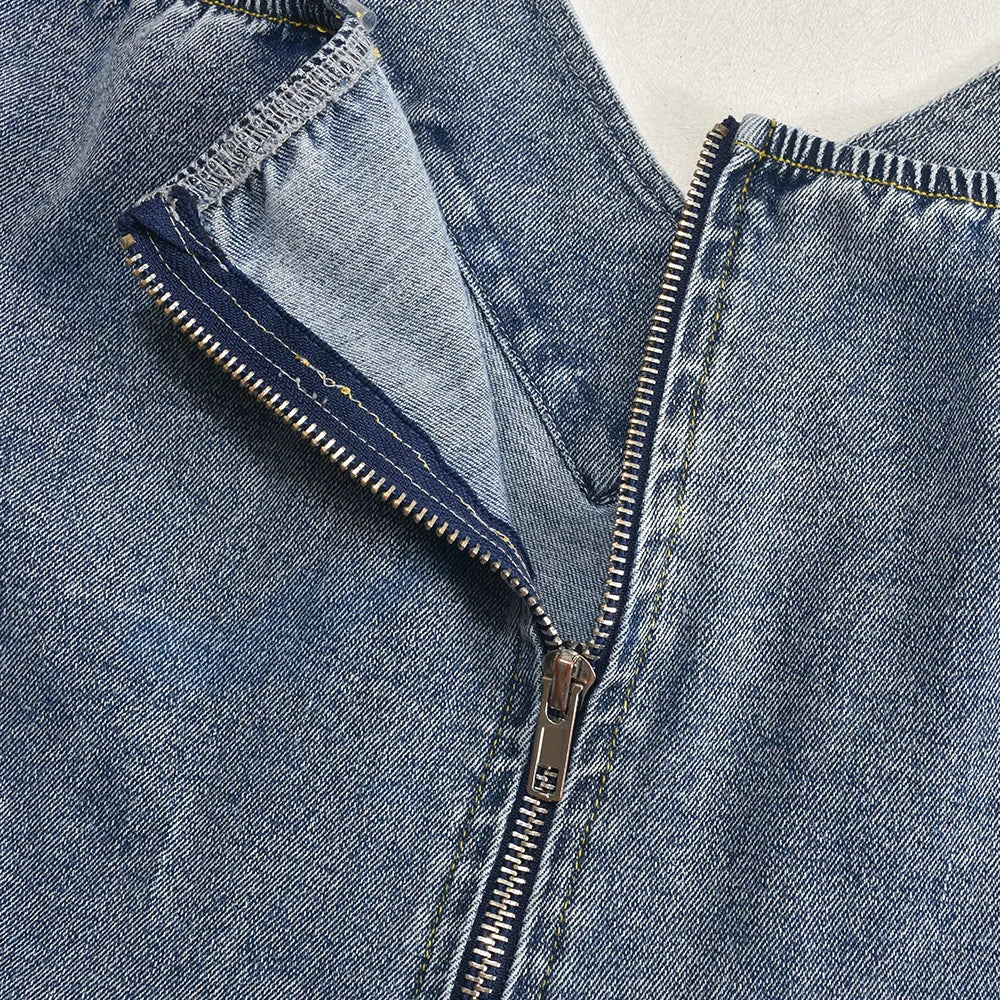 💋🔥 Fashion Sexy Strapless off Shoulder Denim Dress Clubwear for Women Deep V Neck Draped Jeans Oversize Clubwear