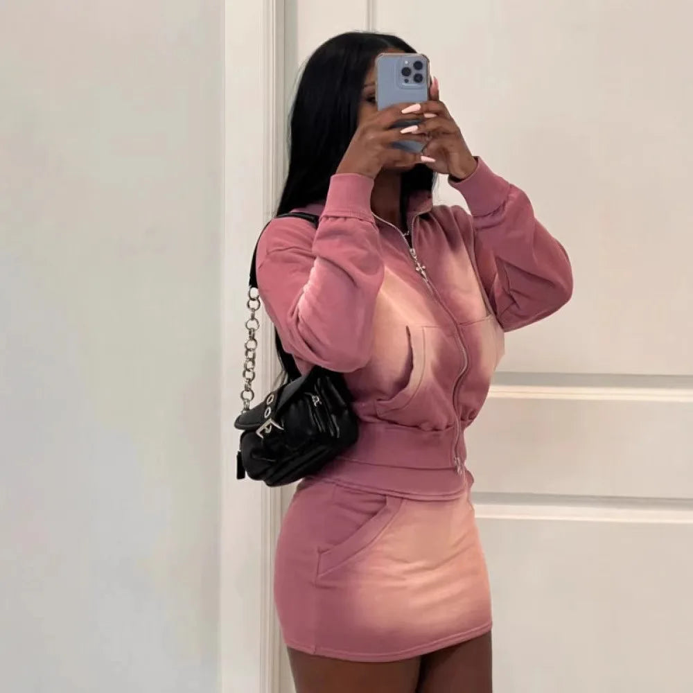 Smart Sexy Sweatshirt &amp; Two-Piece Mini Skirt Set – Women’s Thick Winter Set ❄️💋