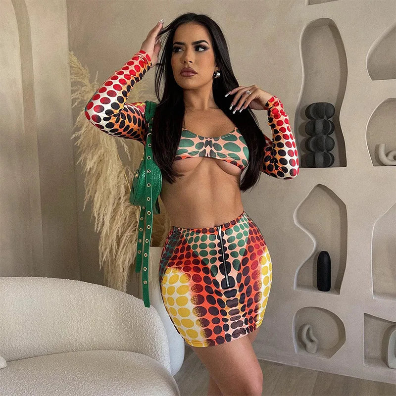 Club Hopping 2-Piece Super Sexy Crop Top & Short Skirt Set – Women’s Casual Two-Piece 💋🔥