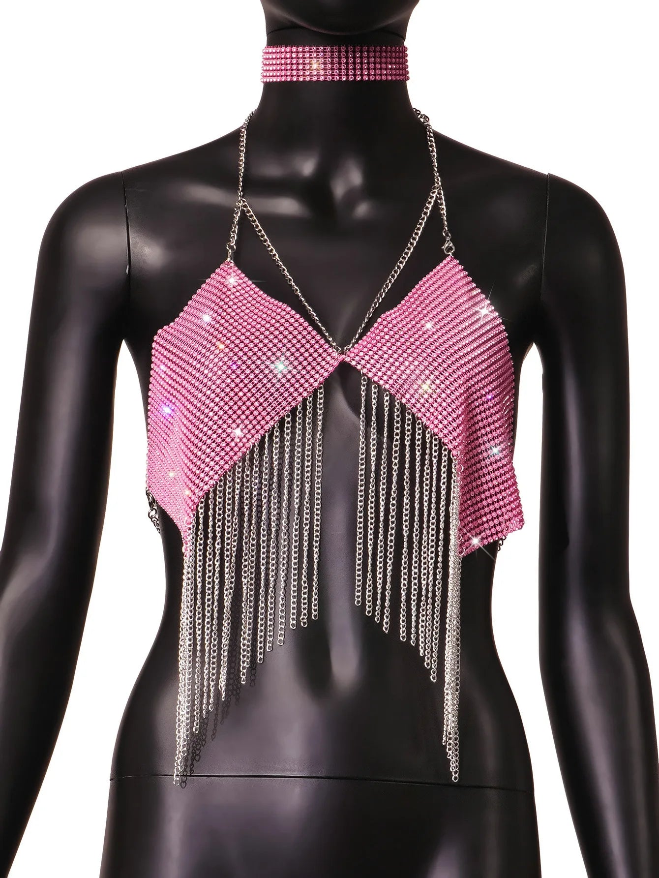 Vicki Glitter Tank Top Women Sleeveless Vest Open Back Clothes Summer Party Halter Tube Top Cami Sexy Clubwear