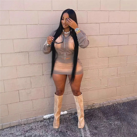 Smart Sexy Sweatshirt &amp; Two-Piece Mini Skirt Set – Women’s Thick Winter Set ❄️💋
