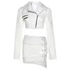 Life Is Too Short Fall/Winter Women’s White Two-Piece Set – Crop Top Jacket &amp; Skirt ❄️💋