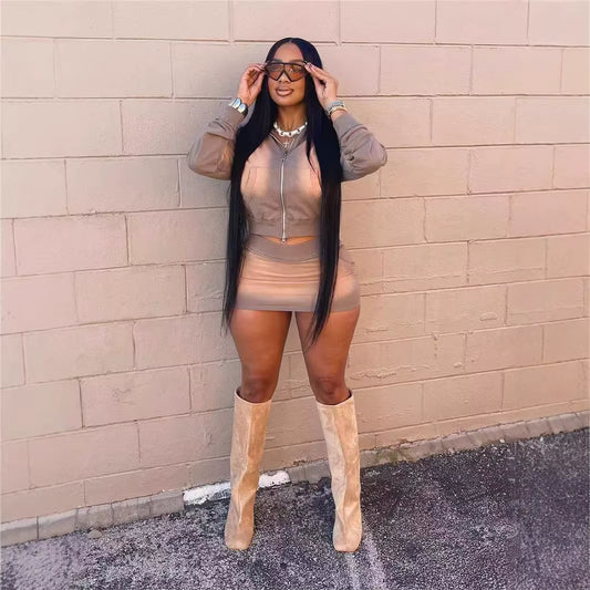 Smart Sexy Sweatshirt &amp; Two-Piece Mini Skirt Set – Women’s Thick Winter Set ❄️💋