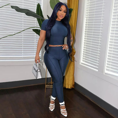 I Got It From My Momma 2-Piece Outfit – Solid Short-Sleeve Sweatshirt &amp; Legging Pants Set 💖🔥