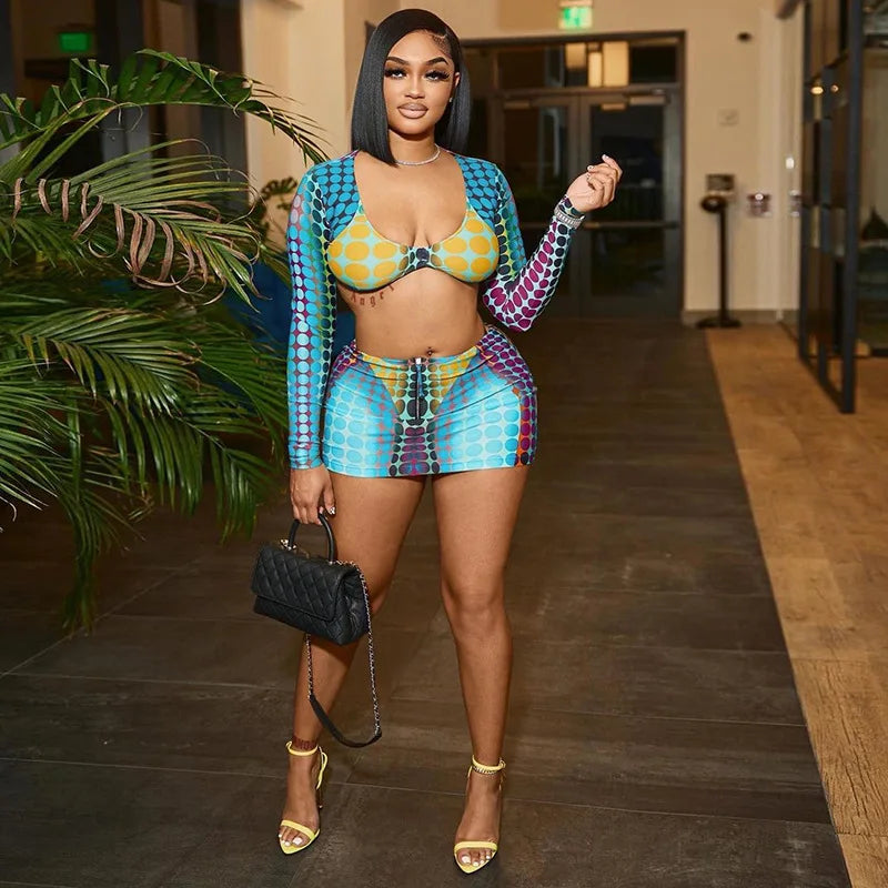 Club Hopping 2-Piece Super Sexy Crop Top & Short Skirt Set – Women’s Casual Two-Piece 💋🔥