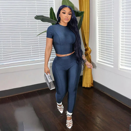 I Got It From My Momma 2-Piece Outfit – Solid Short-Sleeve Sweatshirt &amp; Legging Pants Set 💖🔥