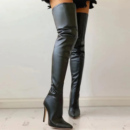 High Heel Over-the-Knee Power Boots 🔥 Back-Zip • Fashion Statement • Bold Personality Boots