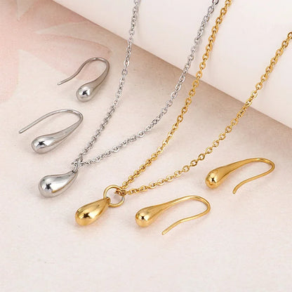 4PC Simple Ring Necklace Bracelet Earrings Four-piece Set  Jewelry Fashion Teardrop Jewelry Set for Women