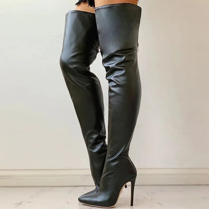 High Heel Over-the-Knee Power Boots 🔥 Back-Zip • Fashion Statement • Bold Personality Boots