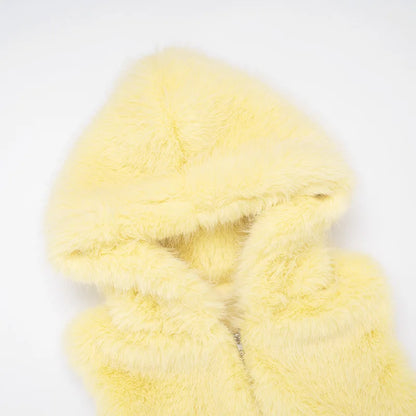 Women’s Faux Fur Hooded Vest – Warm Sleeveless Zipper Jacket | 2025 Fall & Winter Furry Outerwear