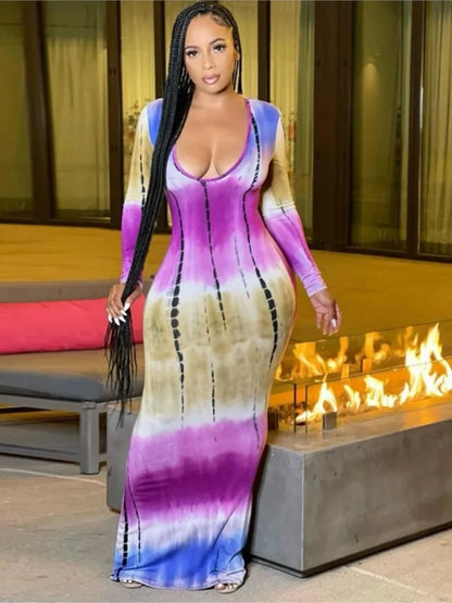🔥 Color Crush 2026 – Sexy Off-Shoulder Tie-Dye Wrapped Chest Dresses 🔥