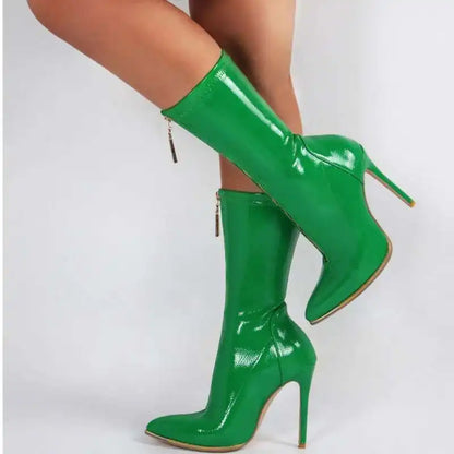 🔥 Black Mid-Calf Pointed Toe Boots for Women 🔥