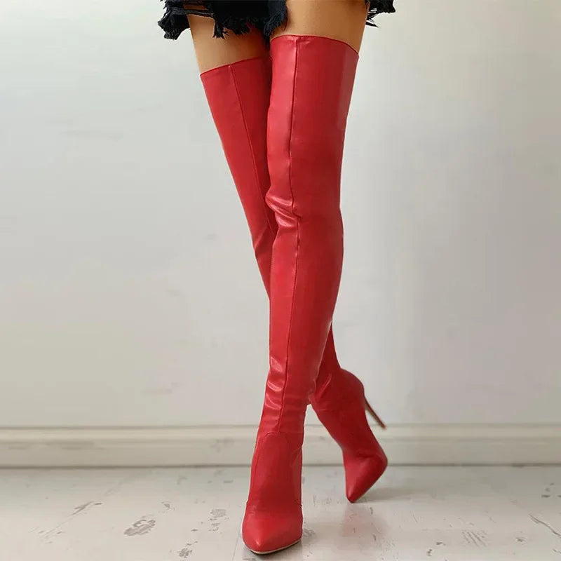 High Heel Over-the-Knee Power Boots 🔥 Back-Zip • Fashion Statement • Bold Personality Boots